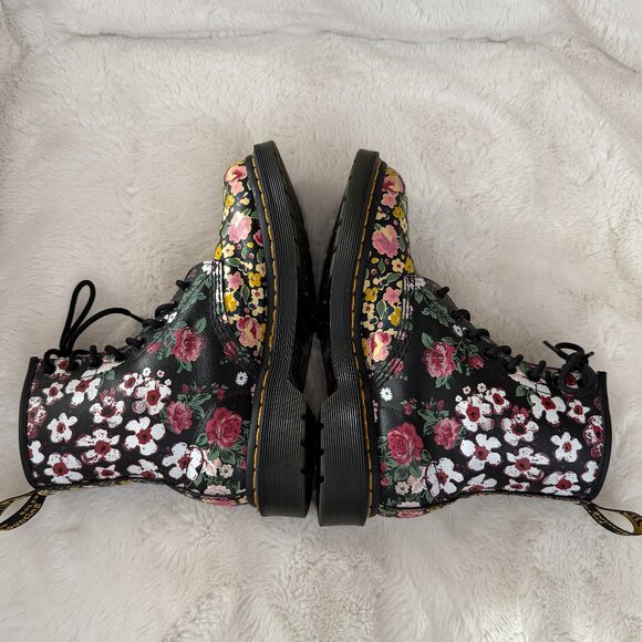 Dr. Martens 1460 Pascal Floral Lace‑Up Boots Women's Black Floral Leather Size:6 - Picture 8 of 14